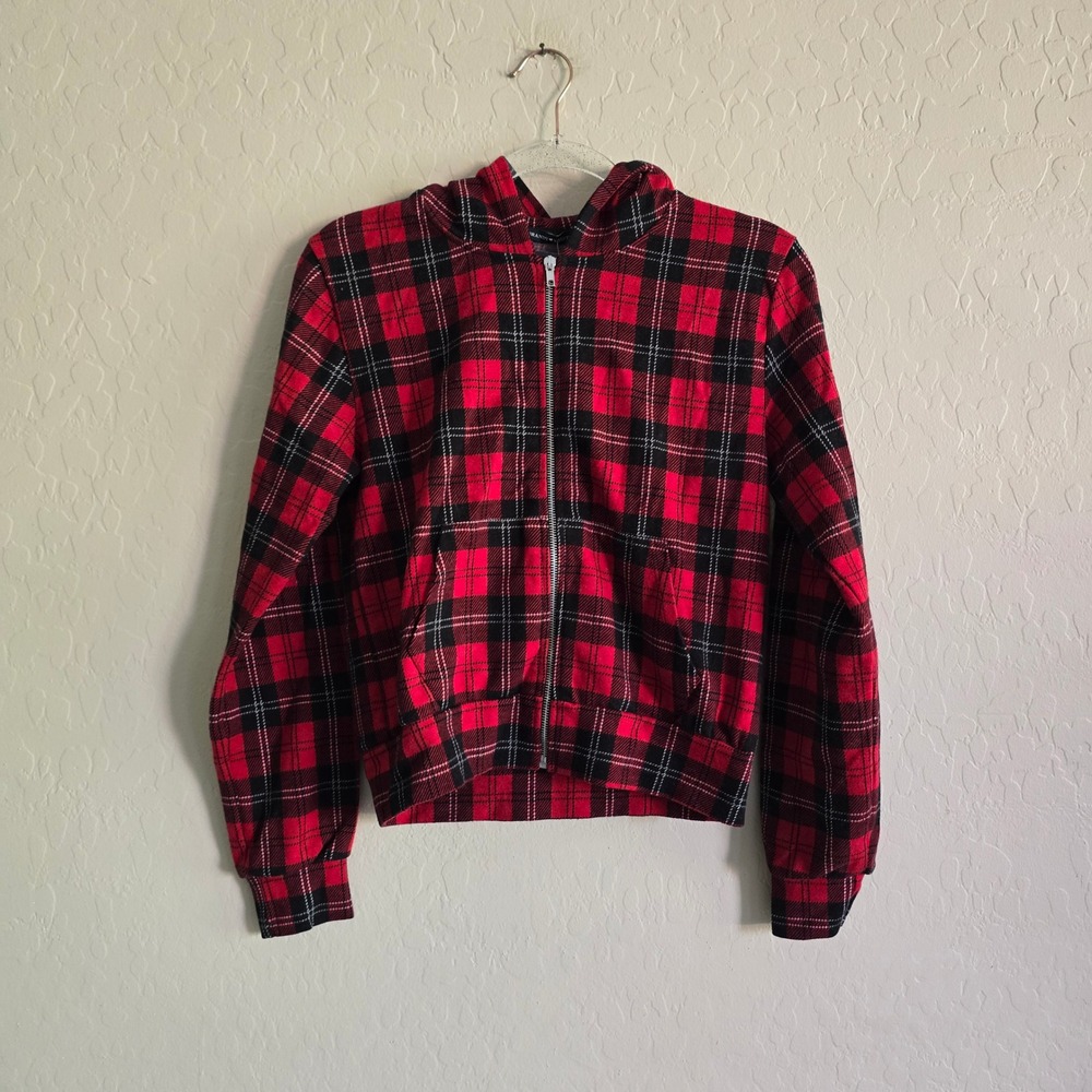 Brandy Melville Plaid Women's Jacket Red and black plaid New with tags Size 32